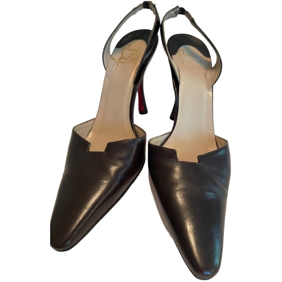 Christian Louboutin Y2K Brown (3.5”) Pointed Toe Slingback Pumps Shoes heels 36 - Picture 7 of 12